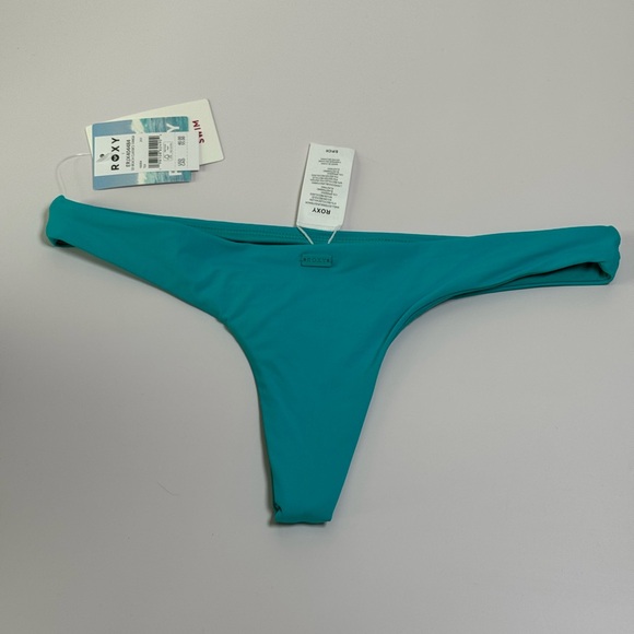 Roxy SD Beach Classics Tanga Bikini Swim Bottom Teal Blue S - Picture 4 of 5